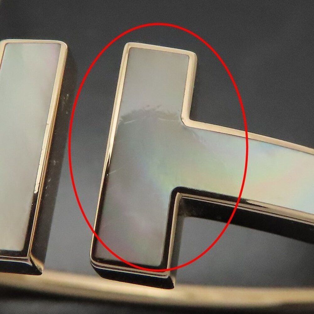 TIFFANY&Co. Tiffany T Wire Bangle Wide Mother-of-Pearl 18K Rose Gold Women's ... - Picture 10 of 10